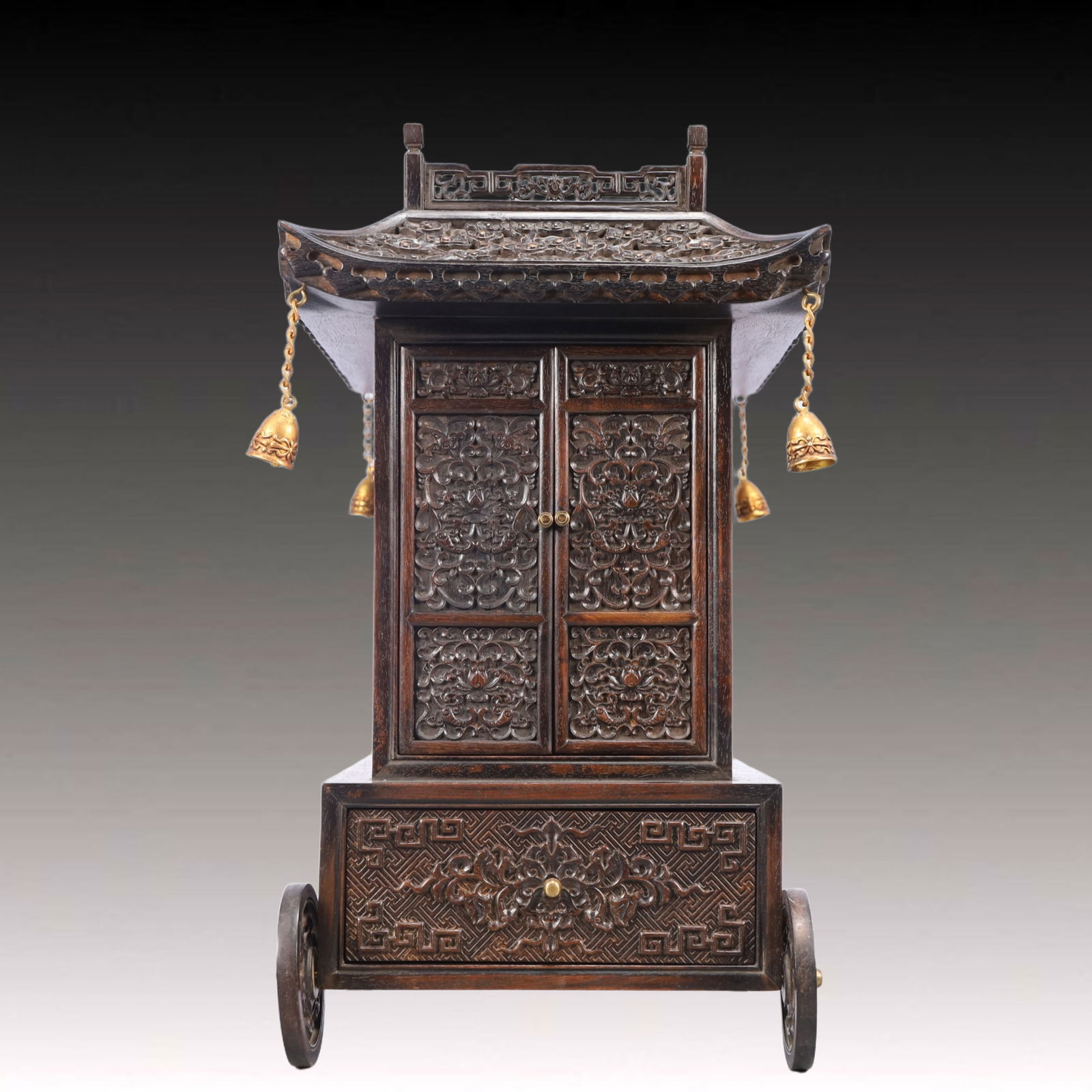 A Rare Zitanwood Lotus Pattern Box: A Rare Zitanwood Lotus Pattern Box,Qing Dynasty, China,Size:13.4inx8.1inx15in,Weight:4500g 紫檀木缠枝莲纹箱,中国清代