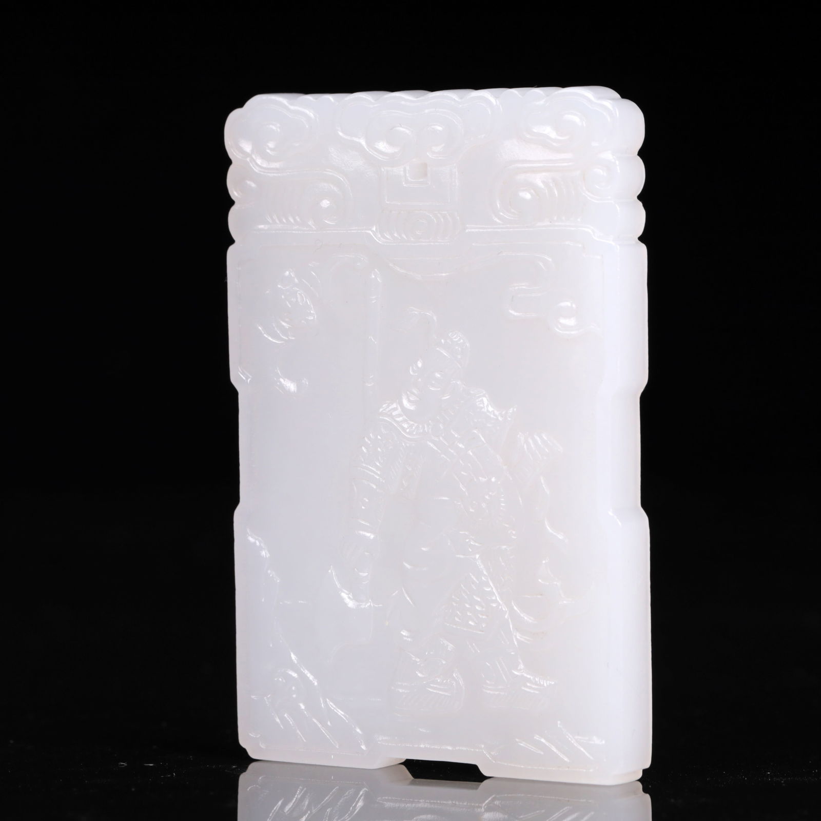 An Exquisite White Jade Figure Pattern Pendant - 2