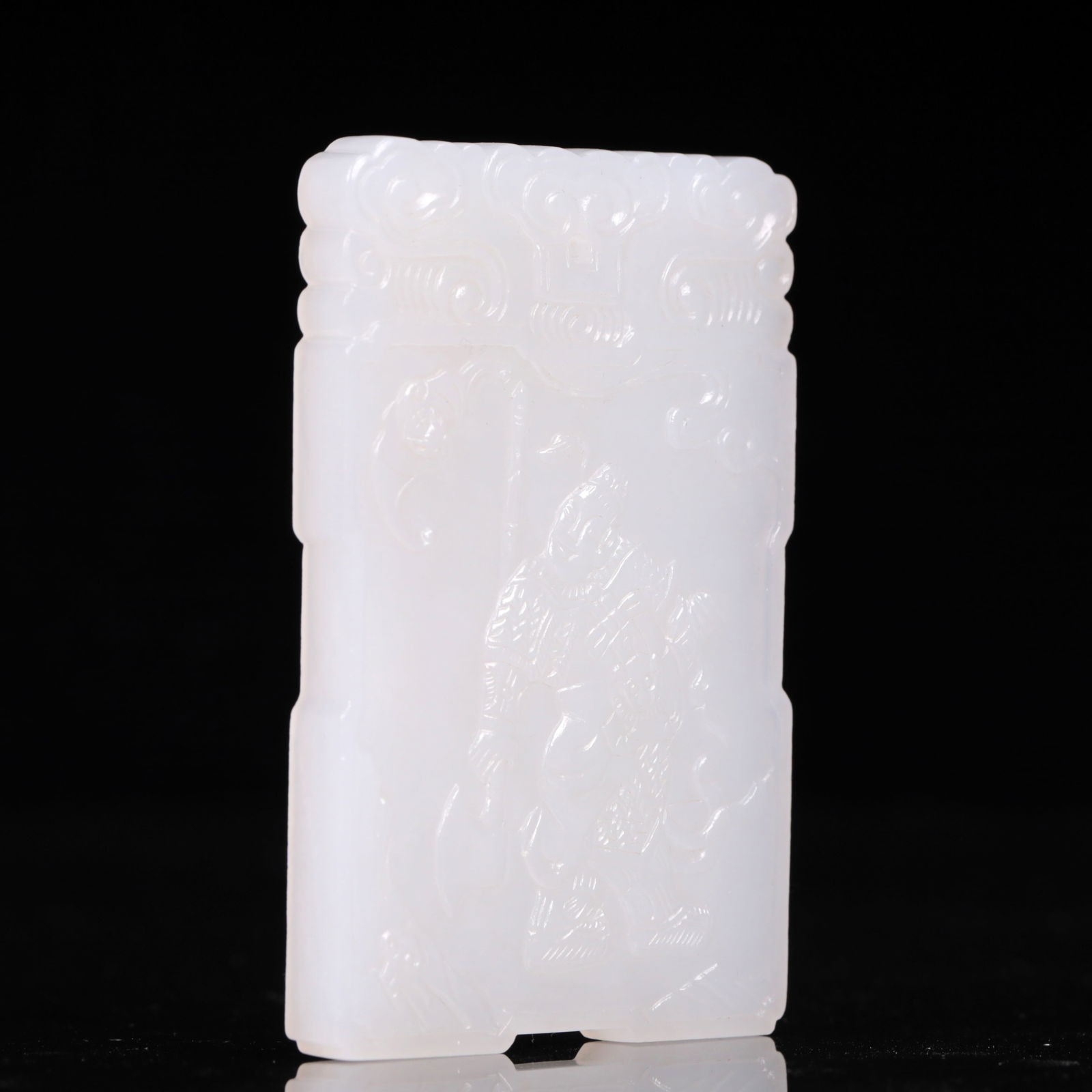 An Exquisite White Jade Figure Pattern Pendant - 3
