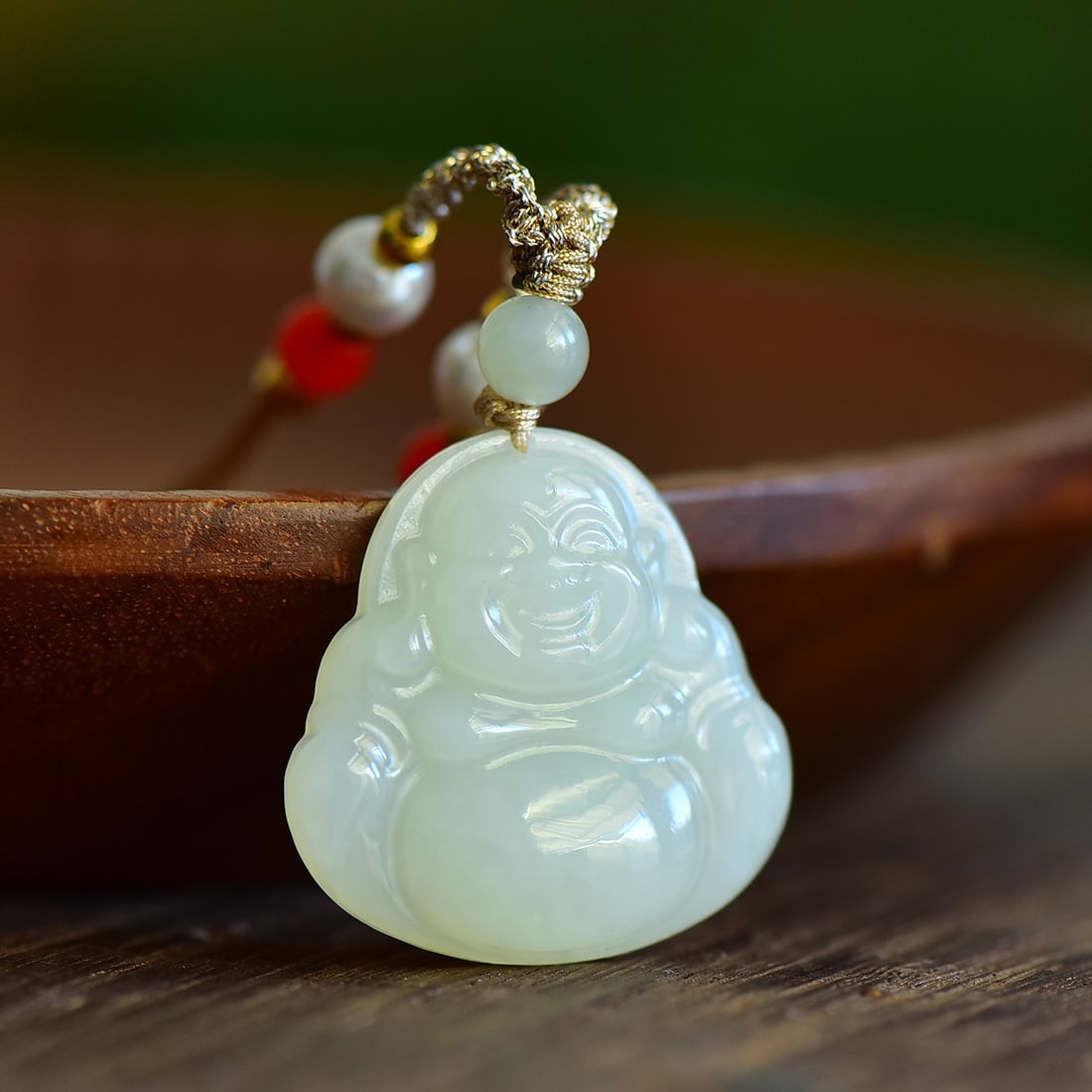 An Exquisite Greenish Jade Maitreya Buddha Pendant: An Exquisite Greenish Jade Maitreya Buddha Pendant,Size:28mmx28mm 青白玉弥勒佛像吊坠