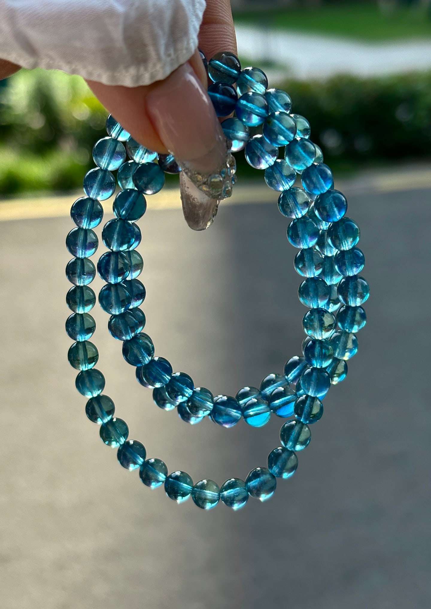 An Exquisite Aquamarine Bracelets: An Exquisite Aquamarine Bracelets,Size:6.3mm,Weight:29.5g 海蓝宝手串