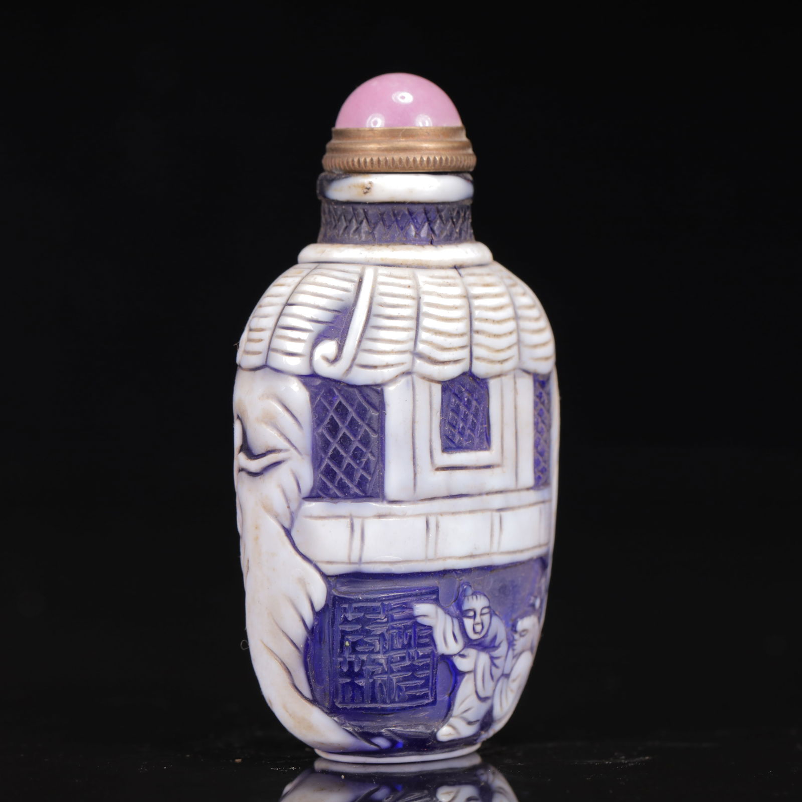 An Exquisite Glass Figure Pattern Snuff Bottle - 4