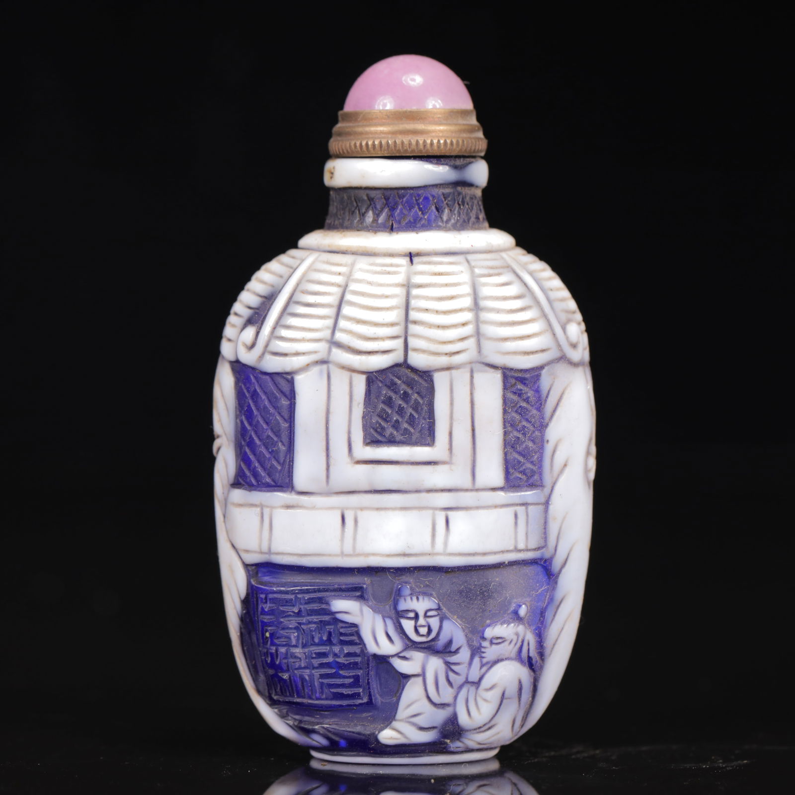 An Exquisite Glass Figure Pattern Snuff Bottle - 5