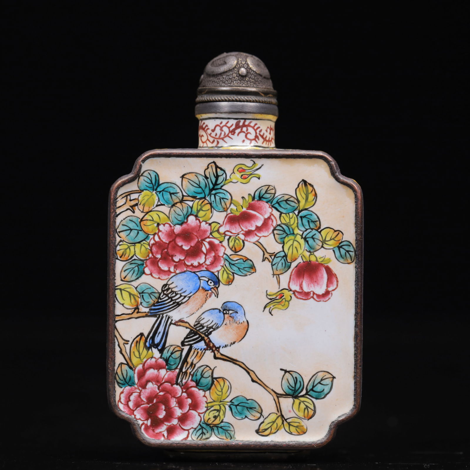 An Exquisite Painted Enamel Flower Pattern Snuff Bottle - 4