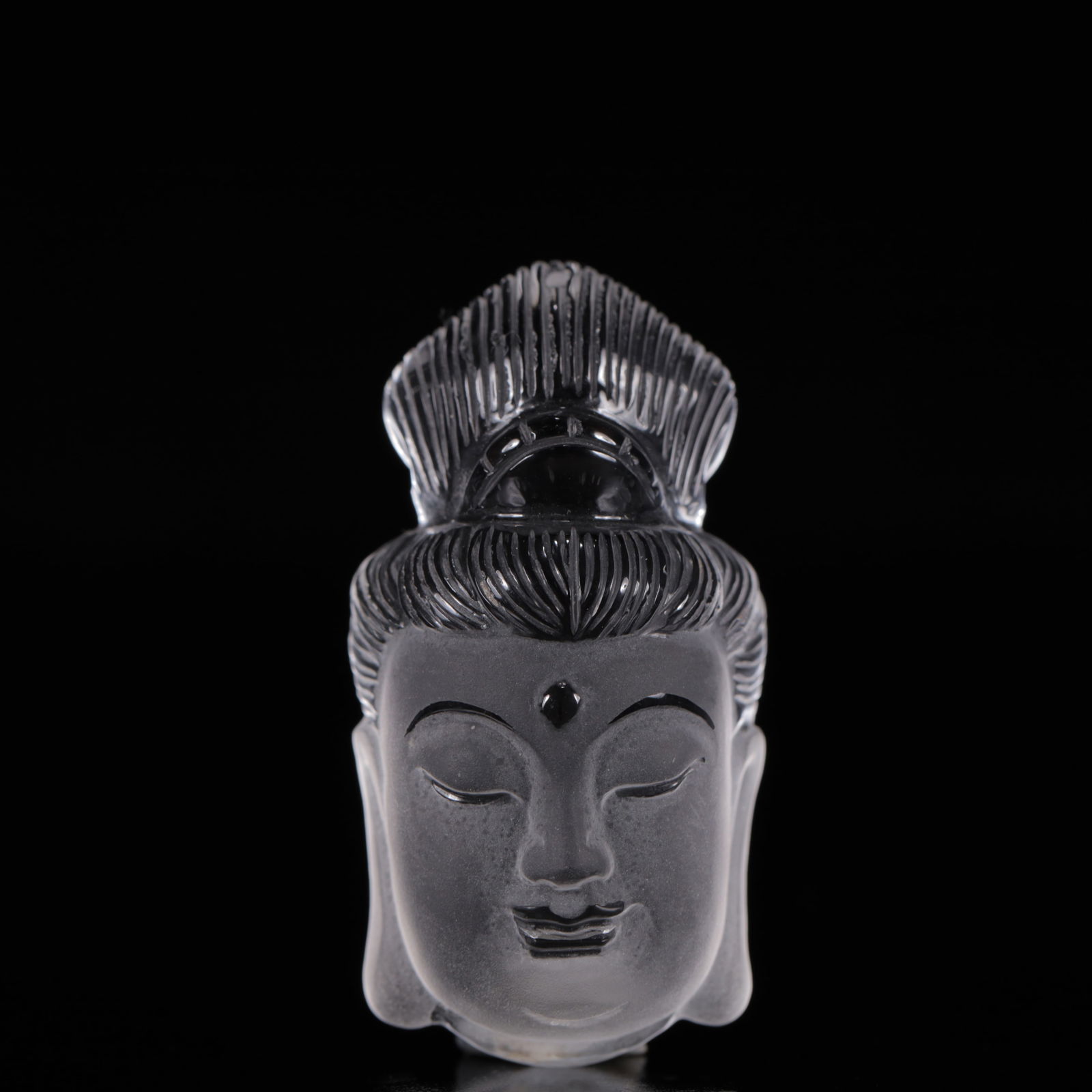 An Exquisite Crystal Statue of Avalokitesvara Head (1 of 4)
