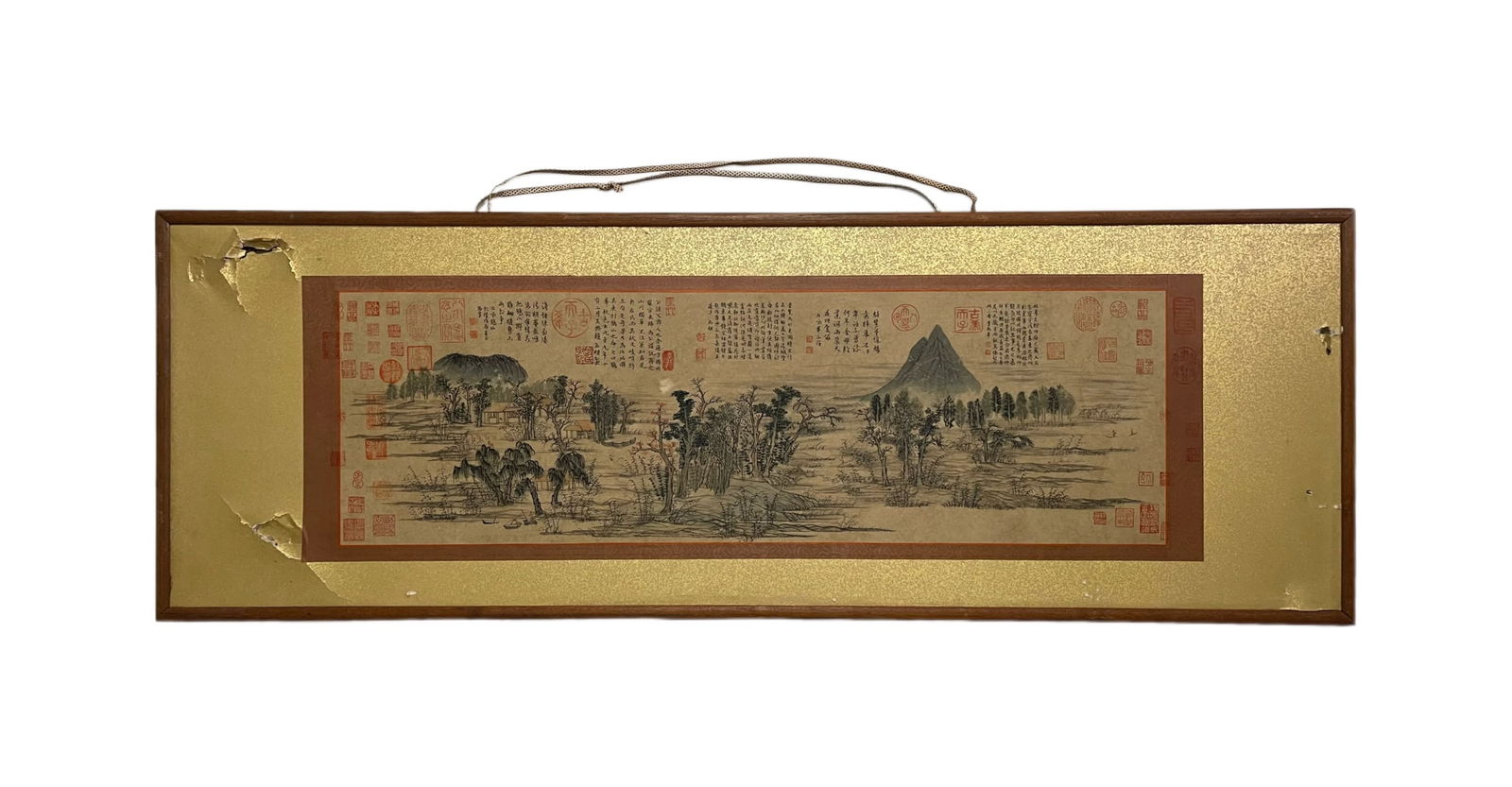 A Chinese Ink Painting of Landscape on Paper with Frame (1 of 18)