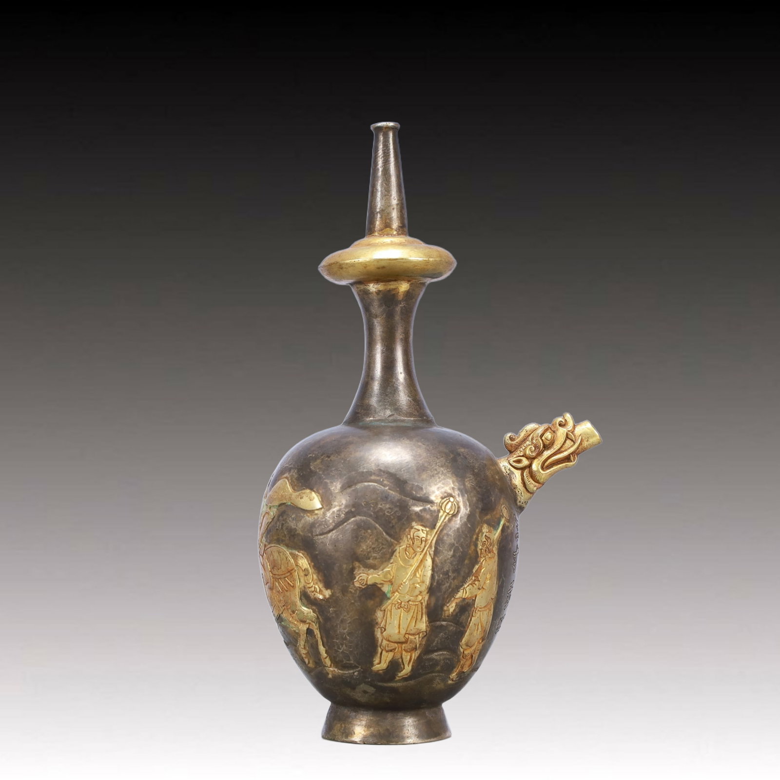 A Rare Gilt Silver Figure Pattern Vase (1 of 9)