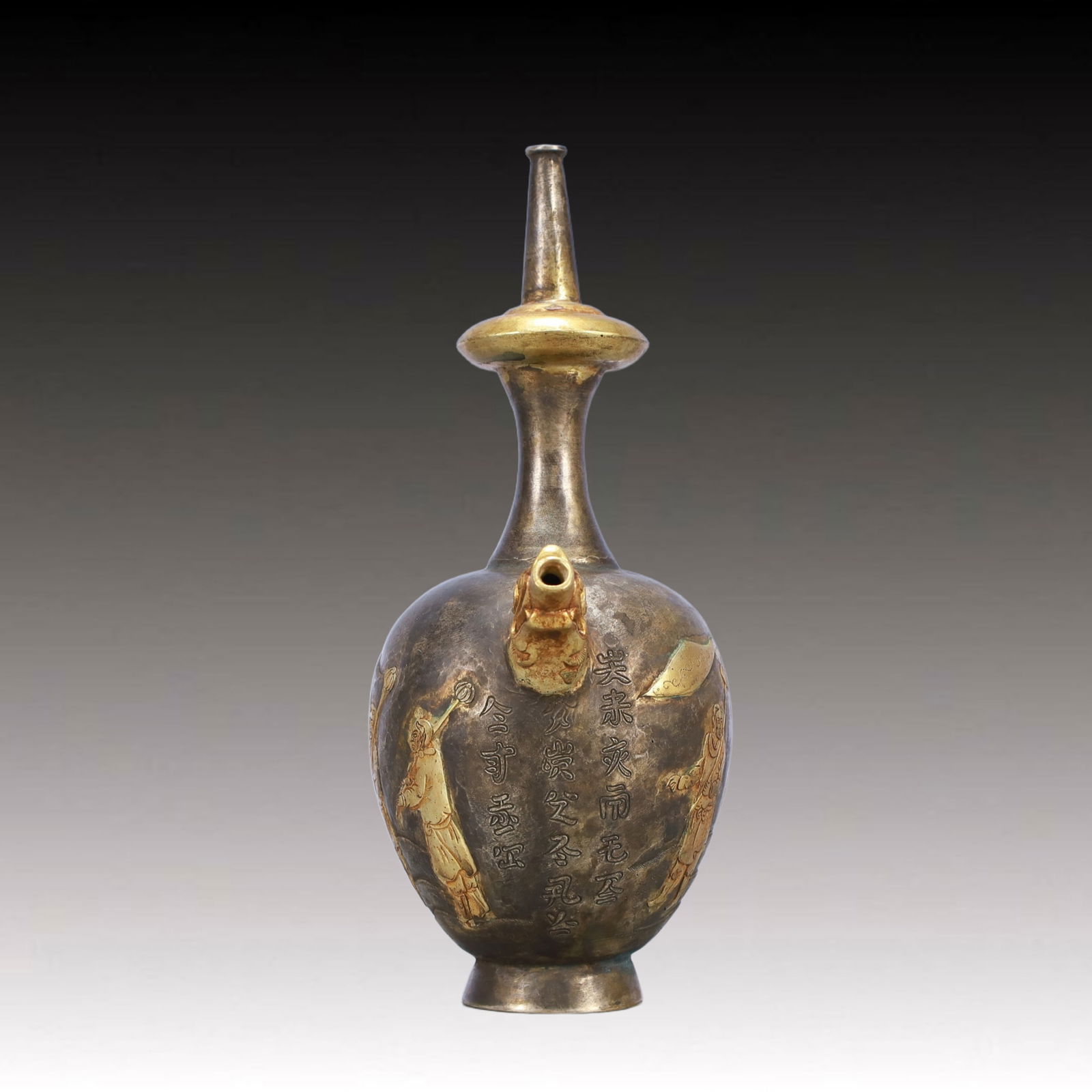 A Rare Gilt Silver Figure Pattern Vase - 3