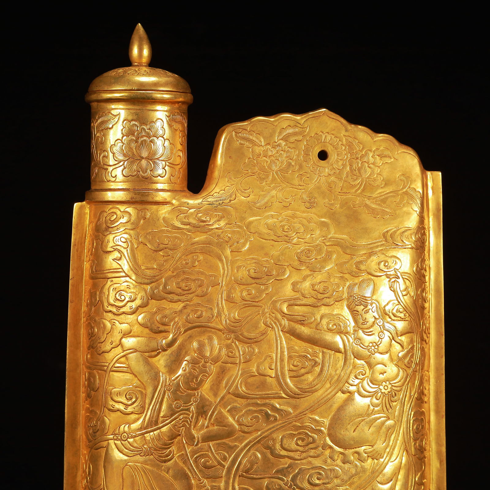 A Rare Gilt Bronze Figure Pattern Bottle - 2