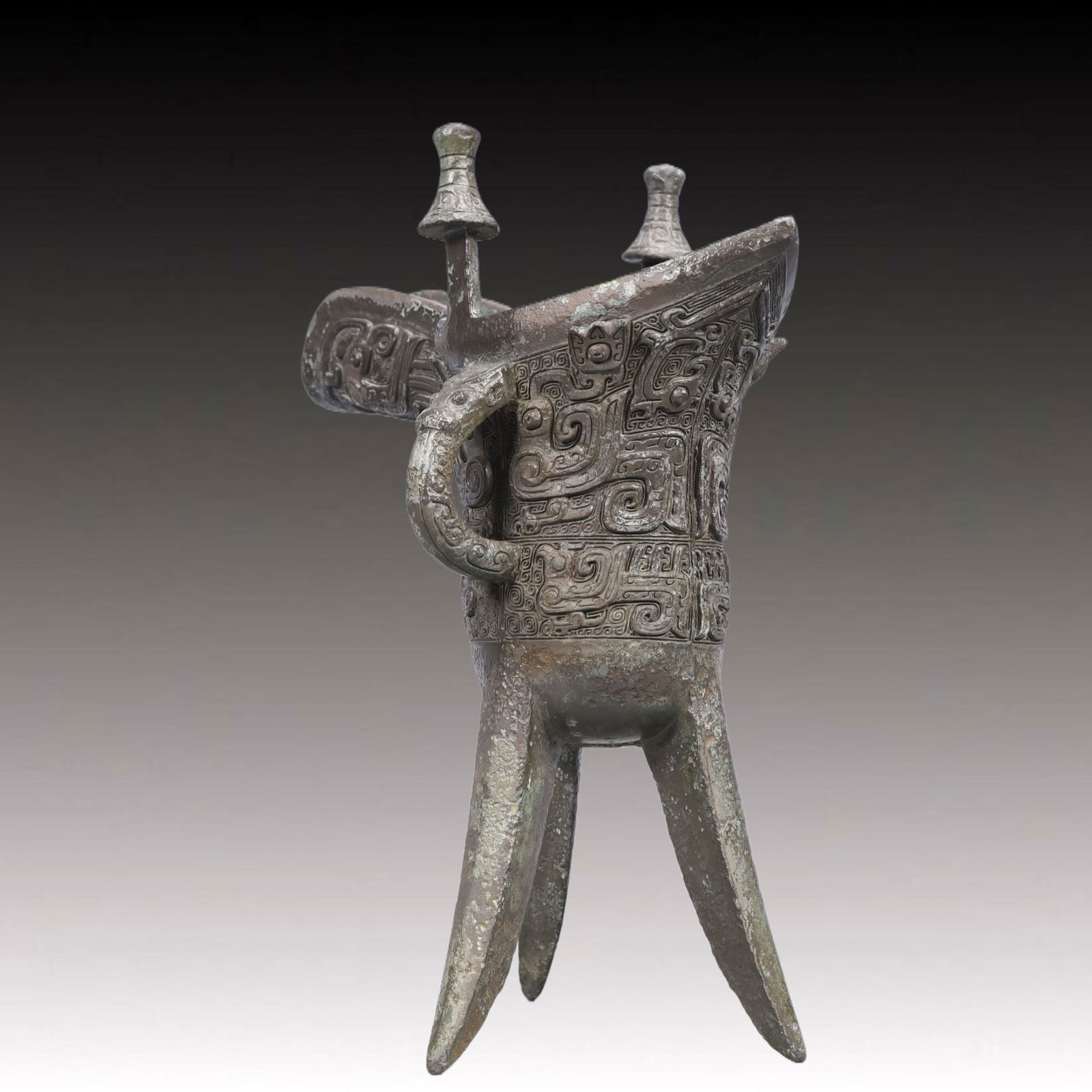 A Precious Bronze Auspicious Bird Pattern Tripod Goblet - 2