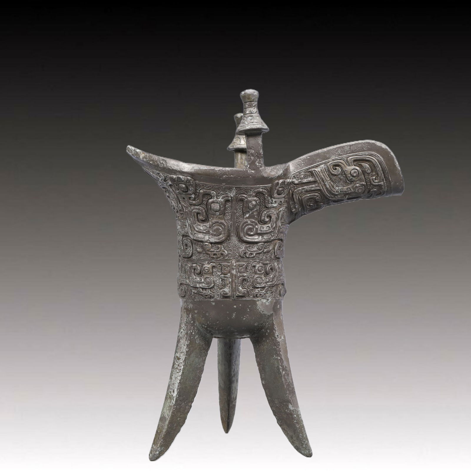 A Precious Bronze Auspicious Bird Pattern Tripod Goblet - 5