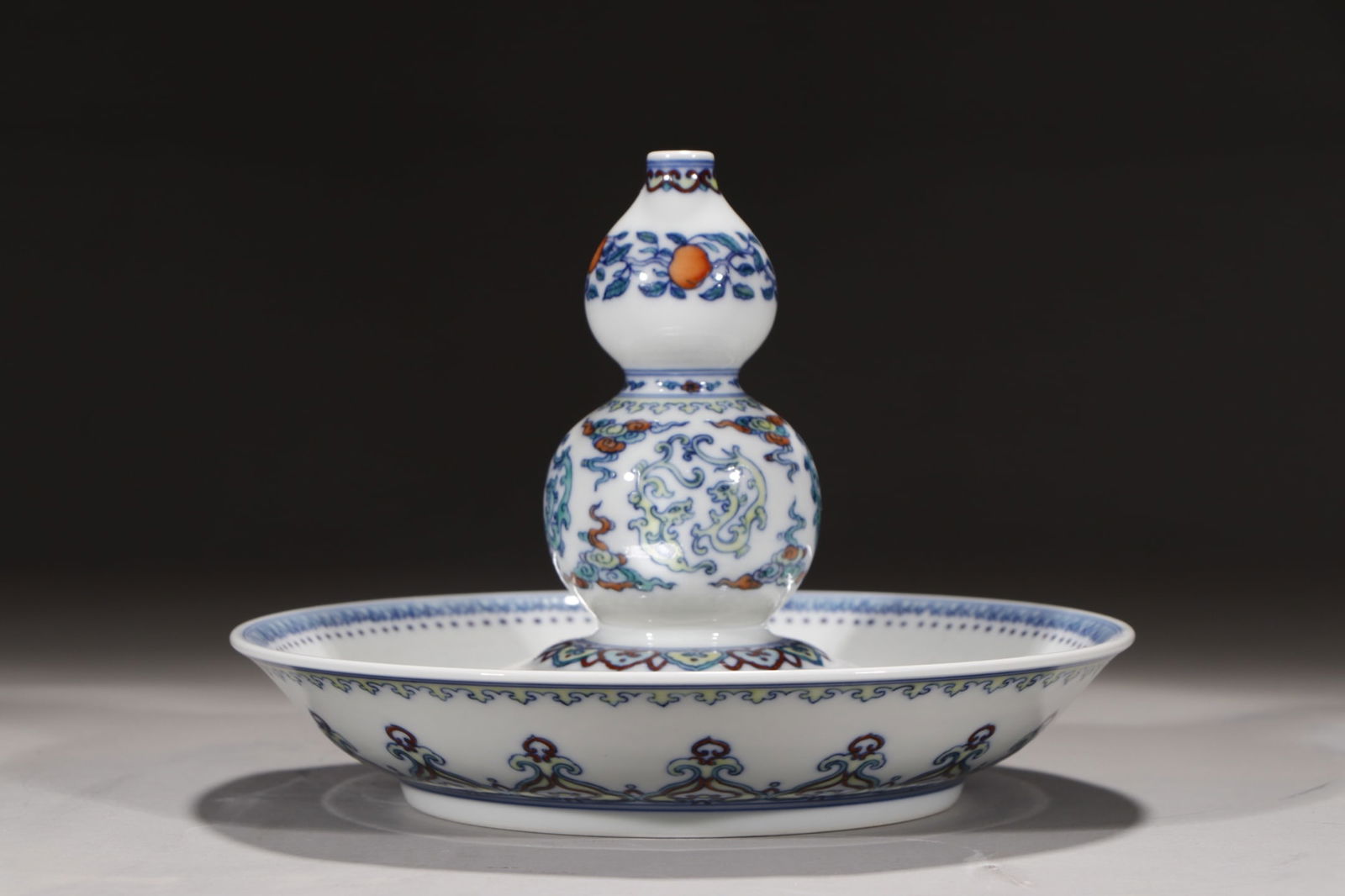 An Exquisite Doucai Bats Pattern Gourd Pattern Censer - 3