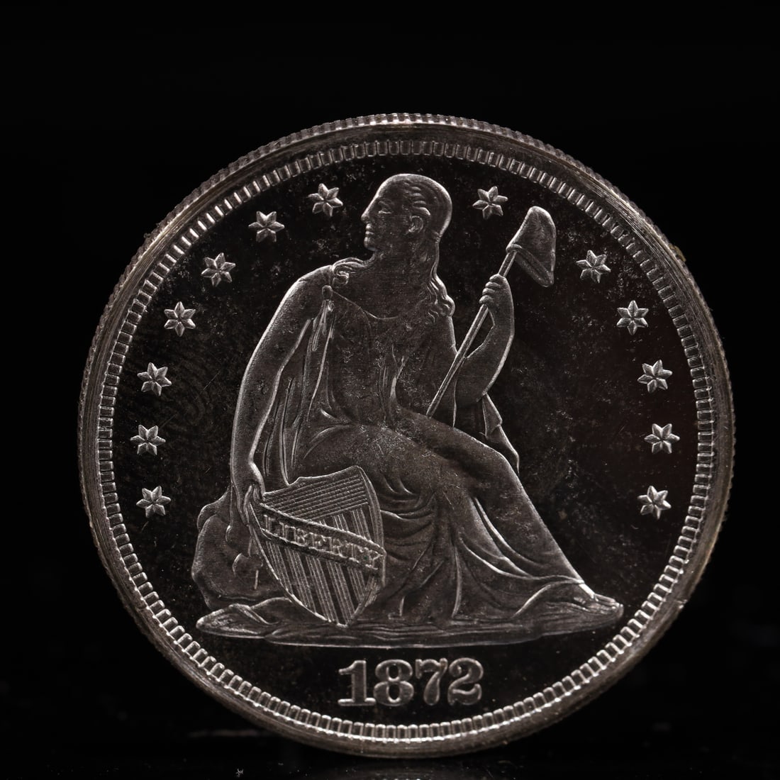 USA One Dollar 1872 Coin: American coin. IN GOD WE TRUST / LIBERTY / 1872 / UNITED STATES OF AMERICA / ONE DOL. Weight:26.9g.