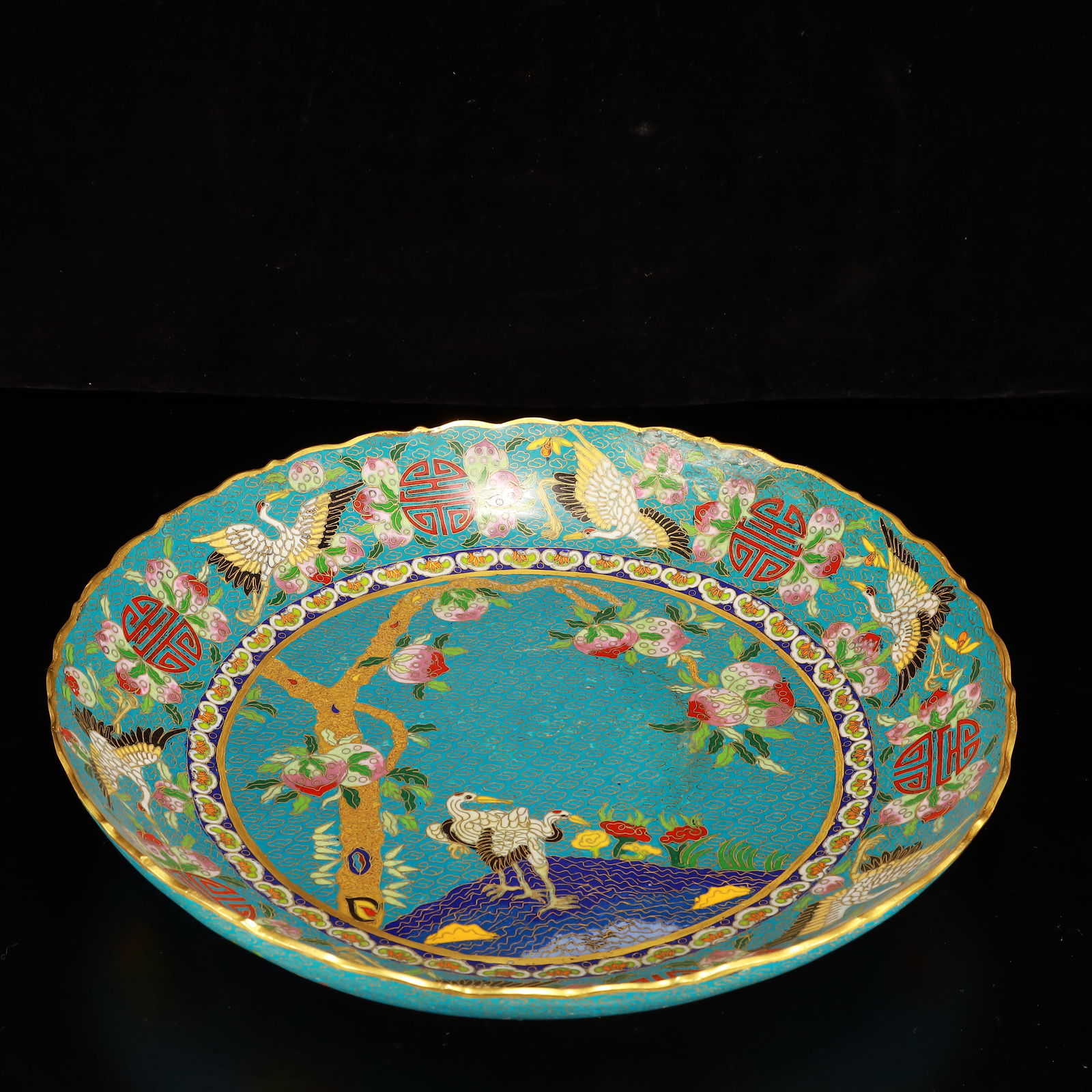 A Rare Cloisonne Flower and Bird Pattern Plate (1 of 7)