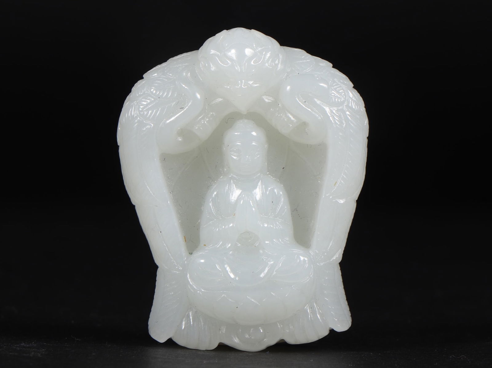 An Exquisite White Jade Buddha Statue Ornament (1 of 9)