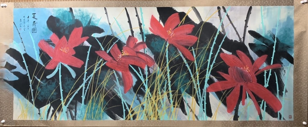 A Chinese Ink Painting of Flower and Bird on Paper (1 of 8)