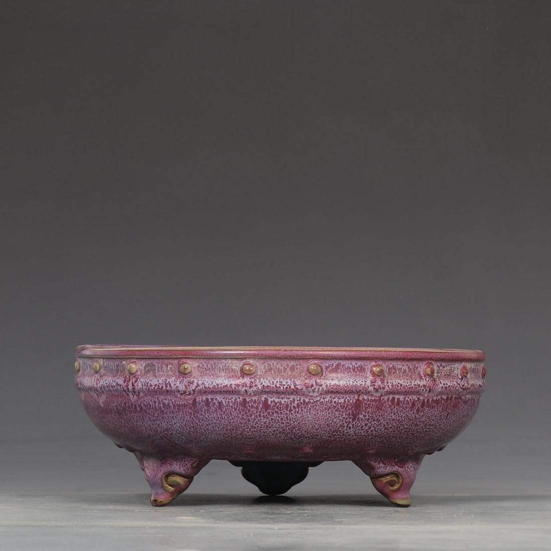 An Exquisite Jun yao Purple Glazed Tripod Brush Washer (1 of 9)
