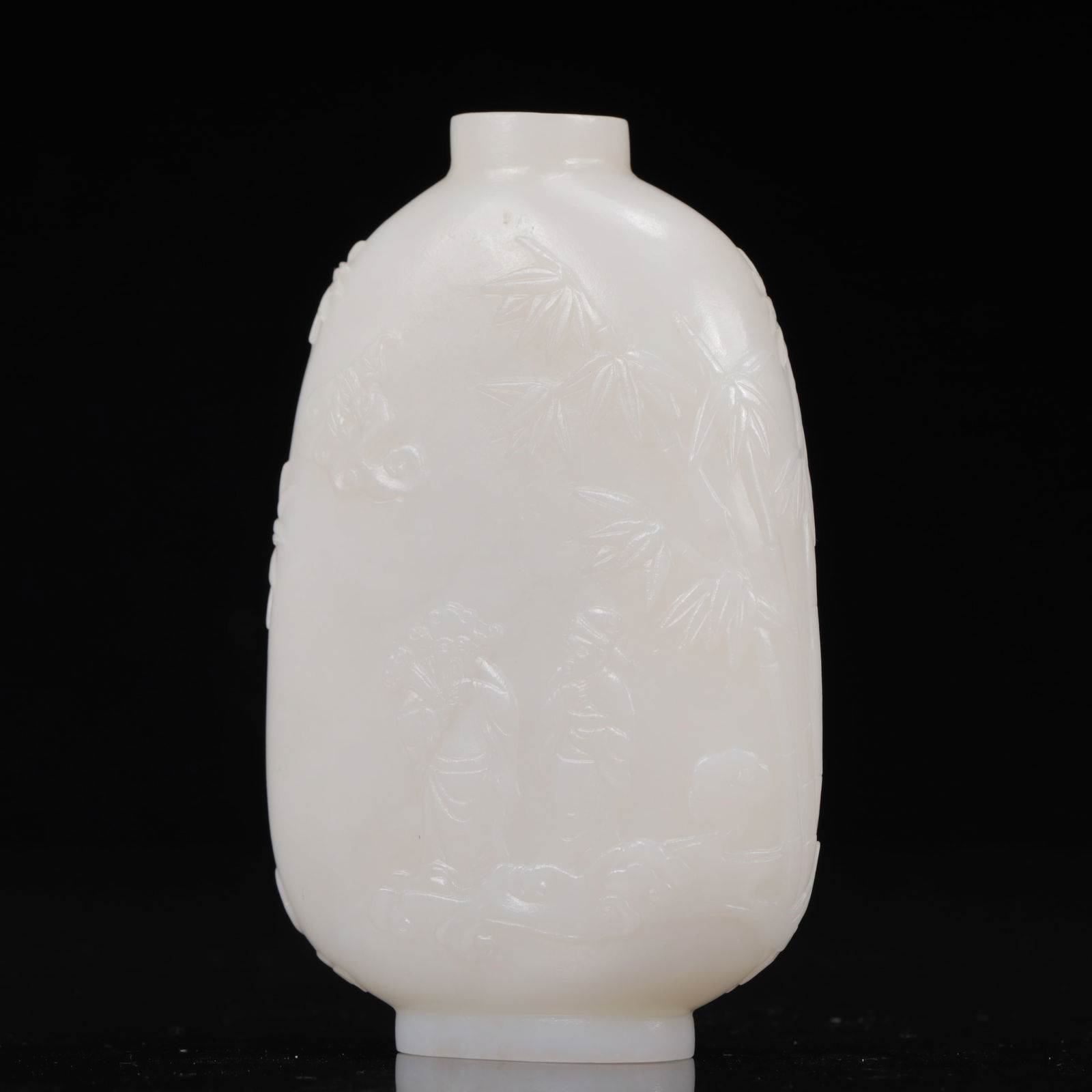 An Exquisite White Jade Figure Pattern Snuff Bottle - 7