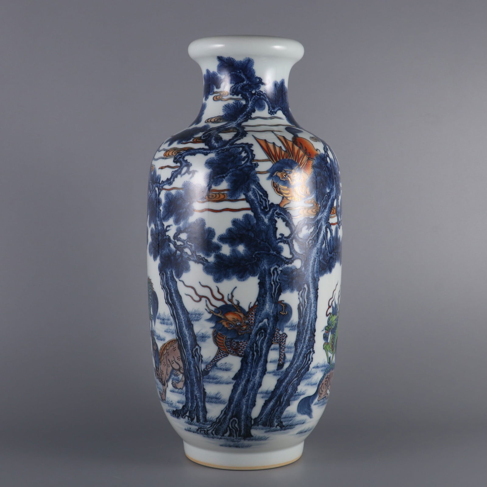 An Exquisite Doucai Kylin Pattern Vase (1 of 9)
