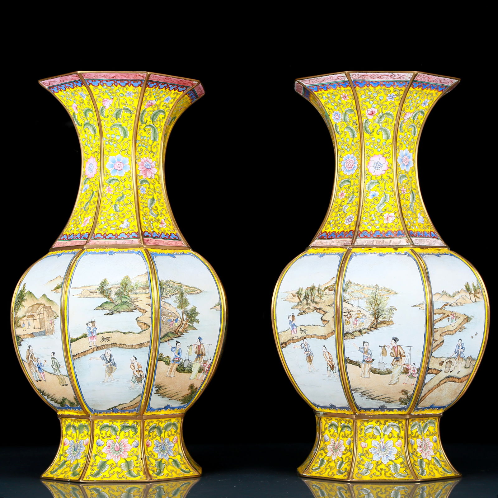 A Rare Cloisonne Character and Story Pattern Vase (1 of 7)
