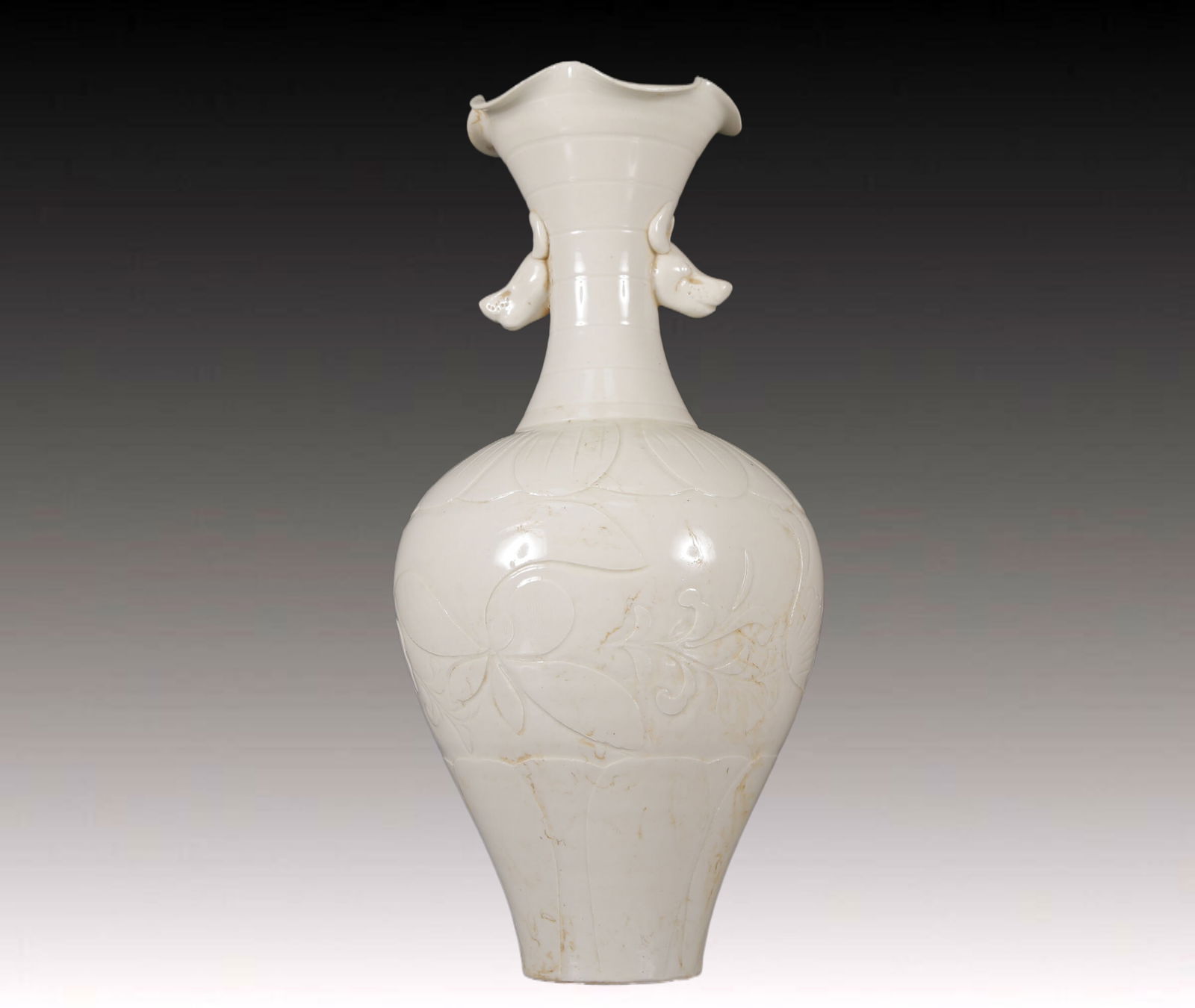 A Rare Ding yao Flower Pattern Double-Ears Vase (1 of 11)
