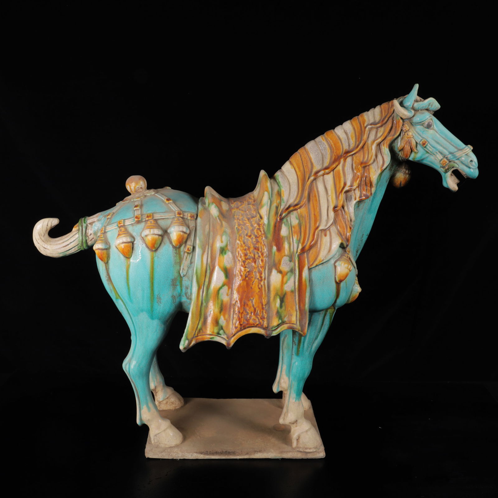 An Exquisite Tang Tri-Color Glazed Pottery Horse Ornament (1 of 12)