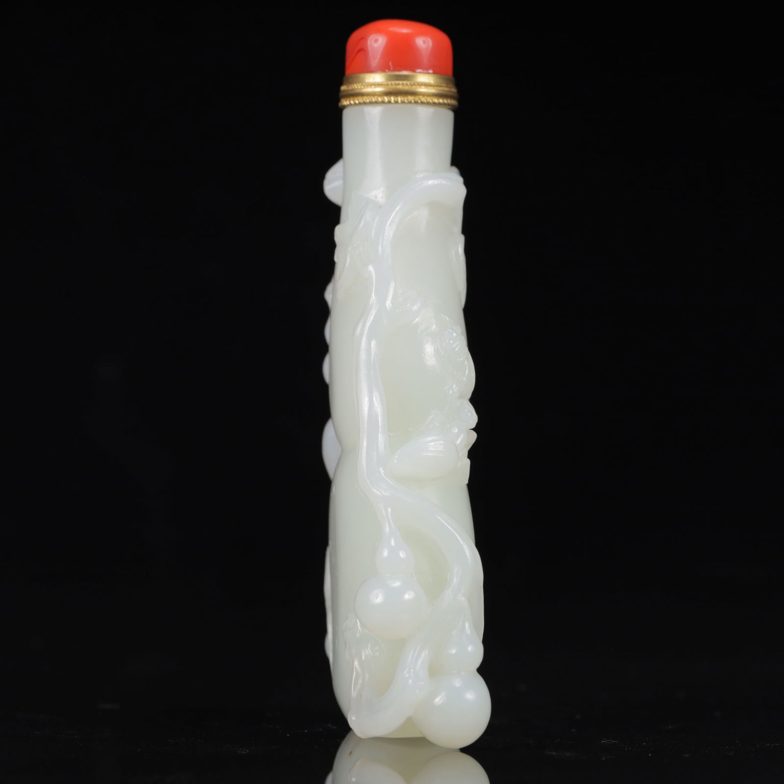 An Exquisite White Jade Gourd Pattern Snuff Bottle - 10