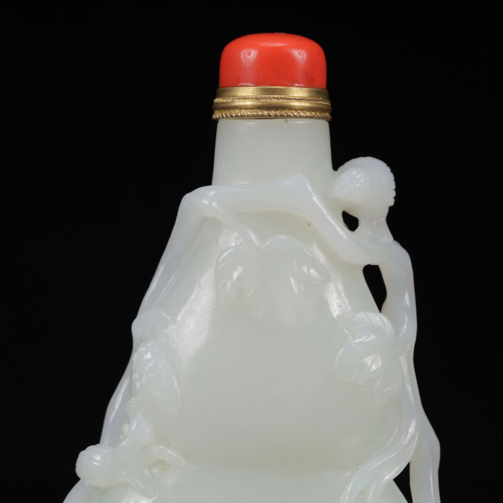 An Exquisite White Jade Gourd Pattern Snuff Bottle - 2