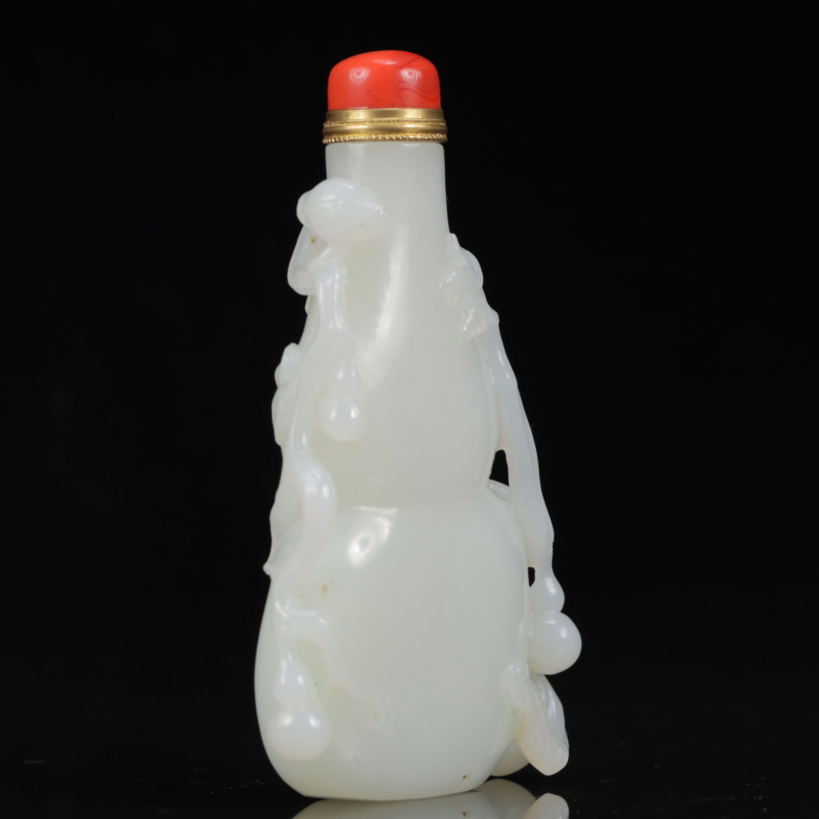 An Exquisite White Jade Gourd Pattern Snuff Bottle - 6
