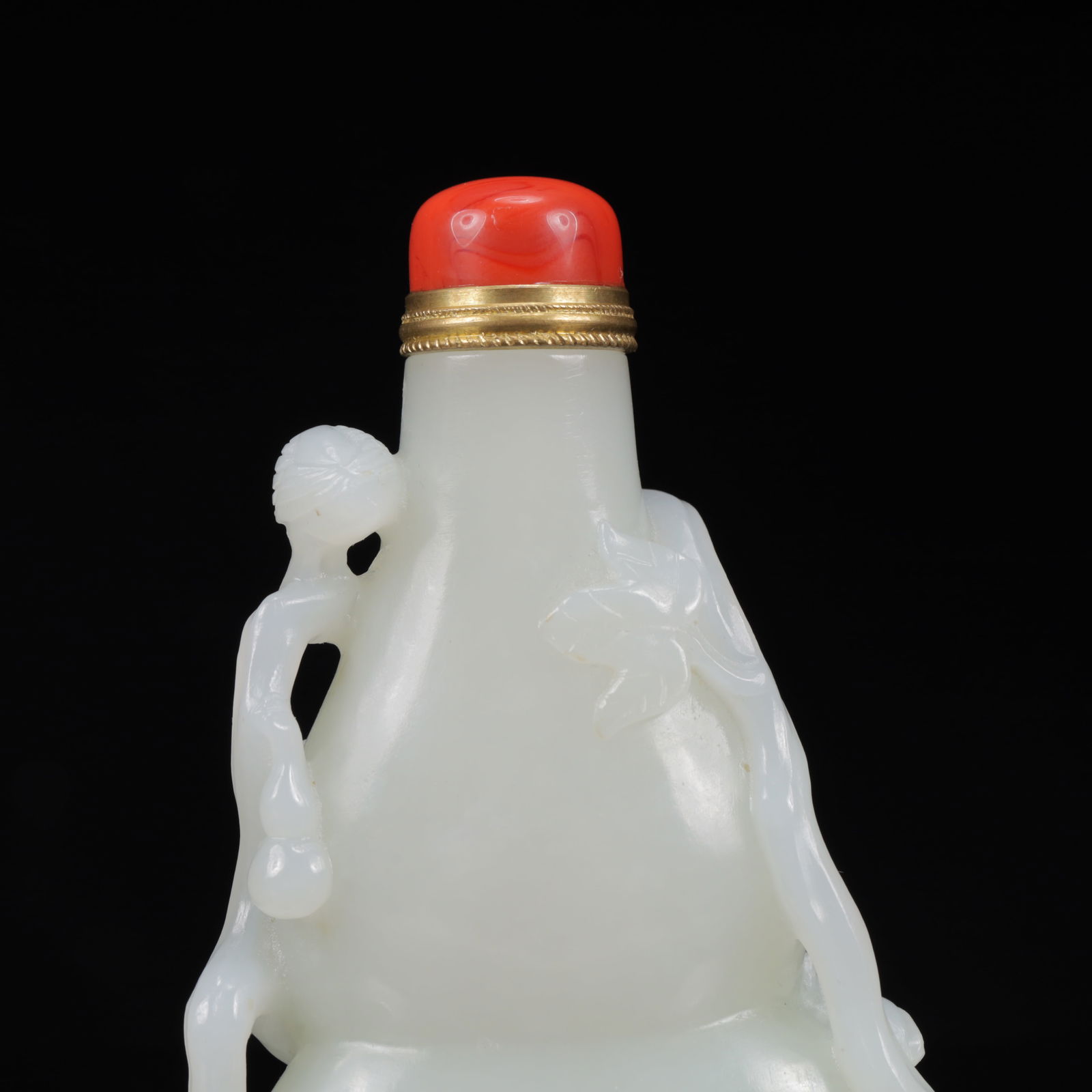An Exquisite White Jade Gourd Pattern Snuff Bottle - 8