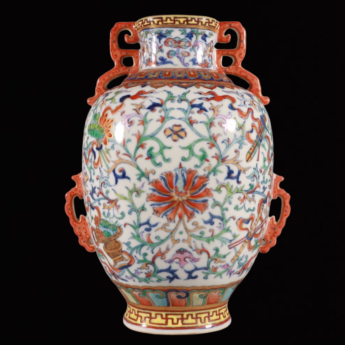 An Exquisite Doucai Lotus Pattern Double-Ears Vase (1 of 9)