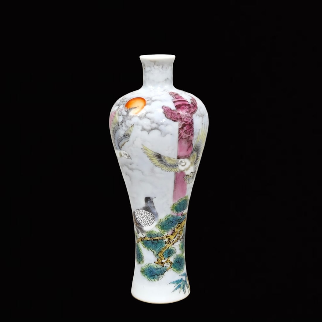 An Exquisite Famille-Rose Flower and Bird Pattern Vase (1 of 7)