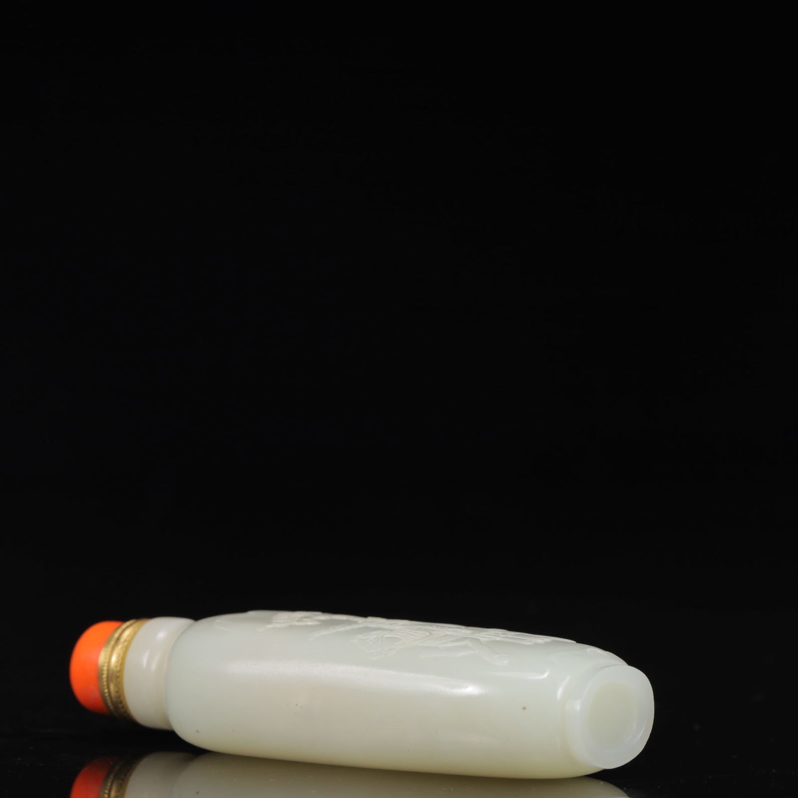 An Exquisite White Jade Figure Pattern Snuff Bottle - 8