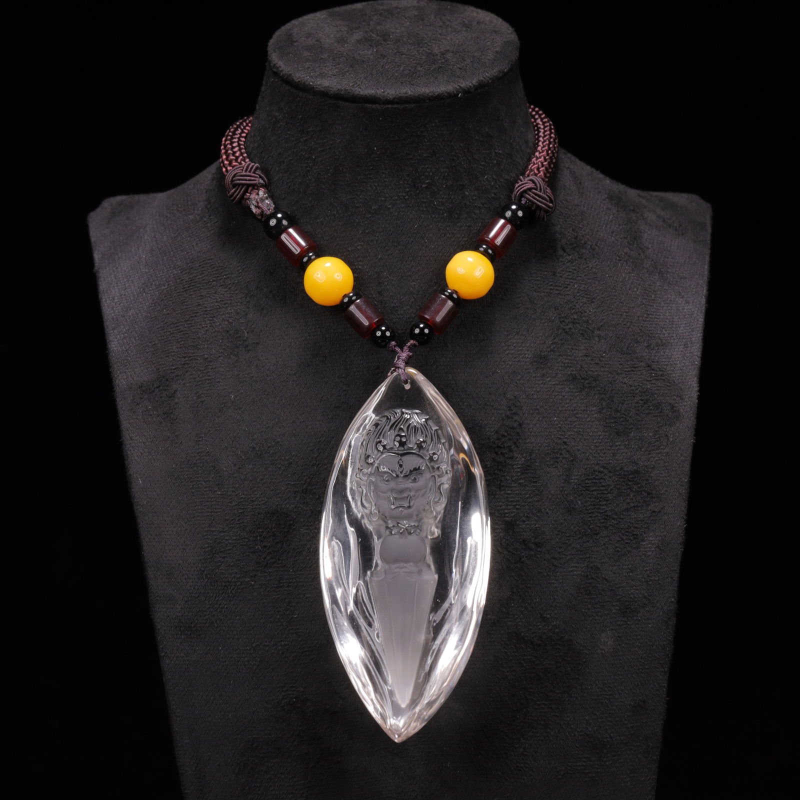 An Exquisite Crystal Statue of Mammon Pendant (1 of 3)