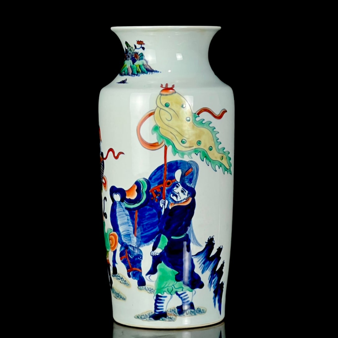 A Rare Doucai Character and Story Pattern Vase,With Poem (1 of 8)