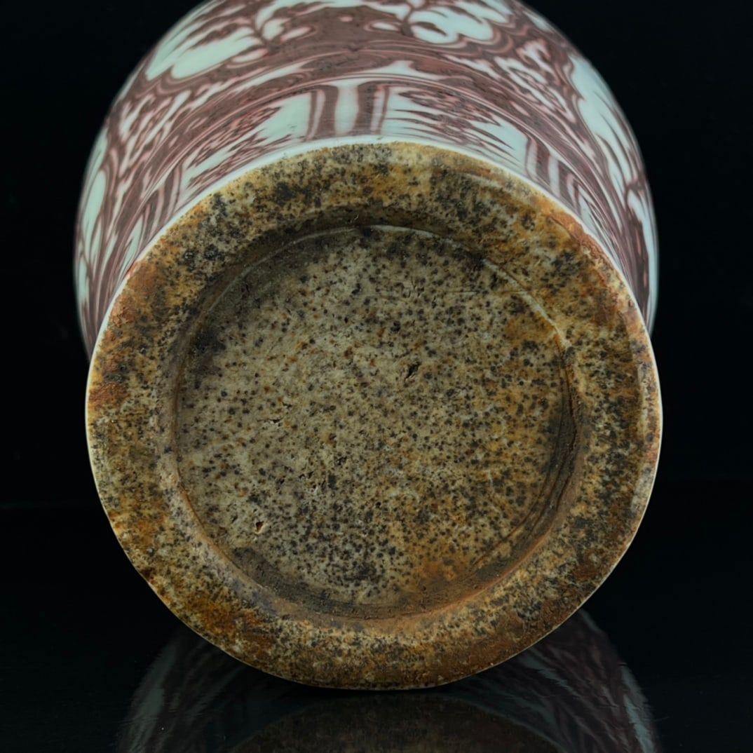 A Rare Underglaze-Red Flower Pattern Vase - 9