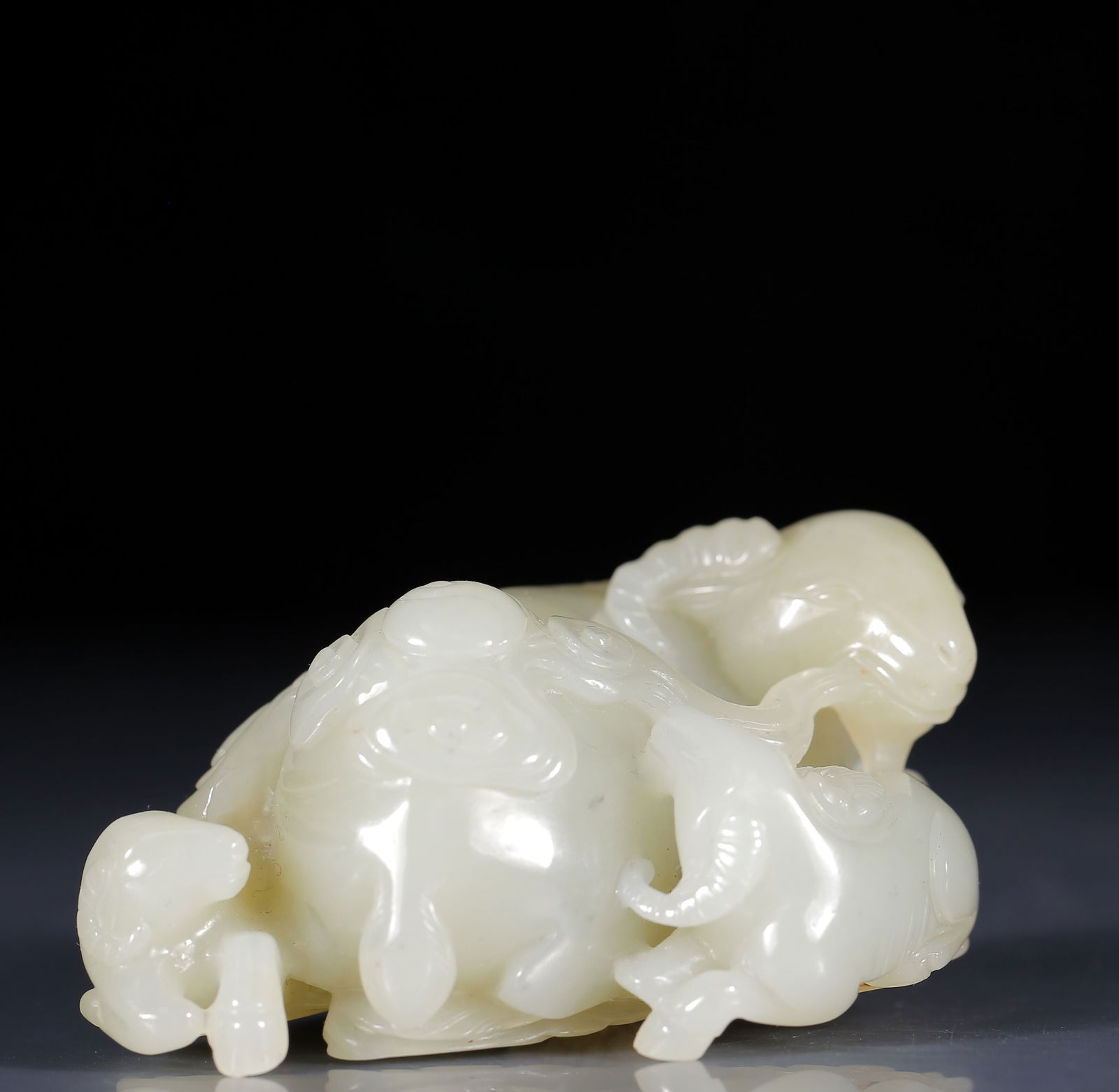 An Exquisite Greenish Jade Sheep Ornament (1 of 8)