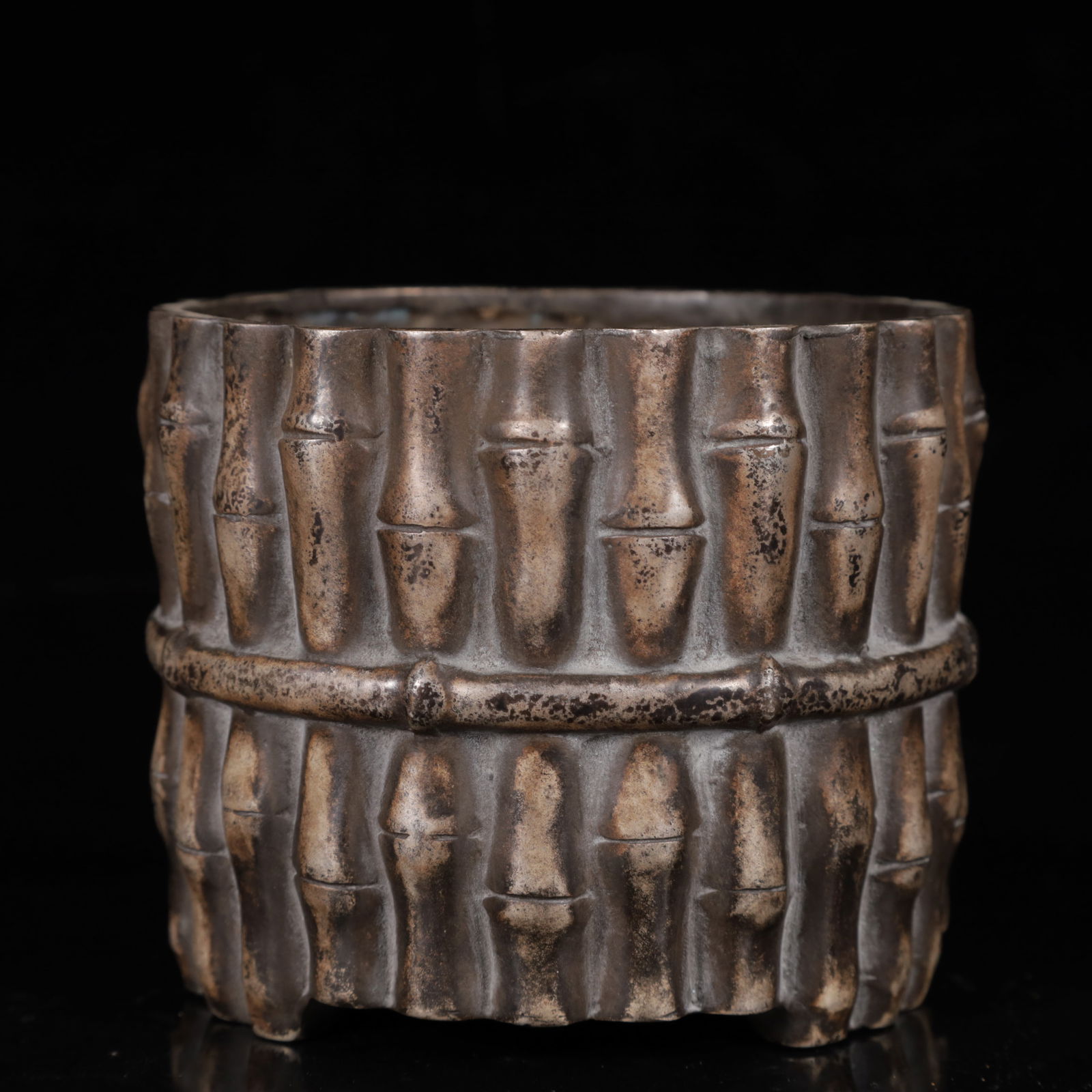 An Exquisite Silver Bamboo Tripod Censer (1 of 7)