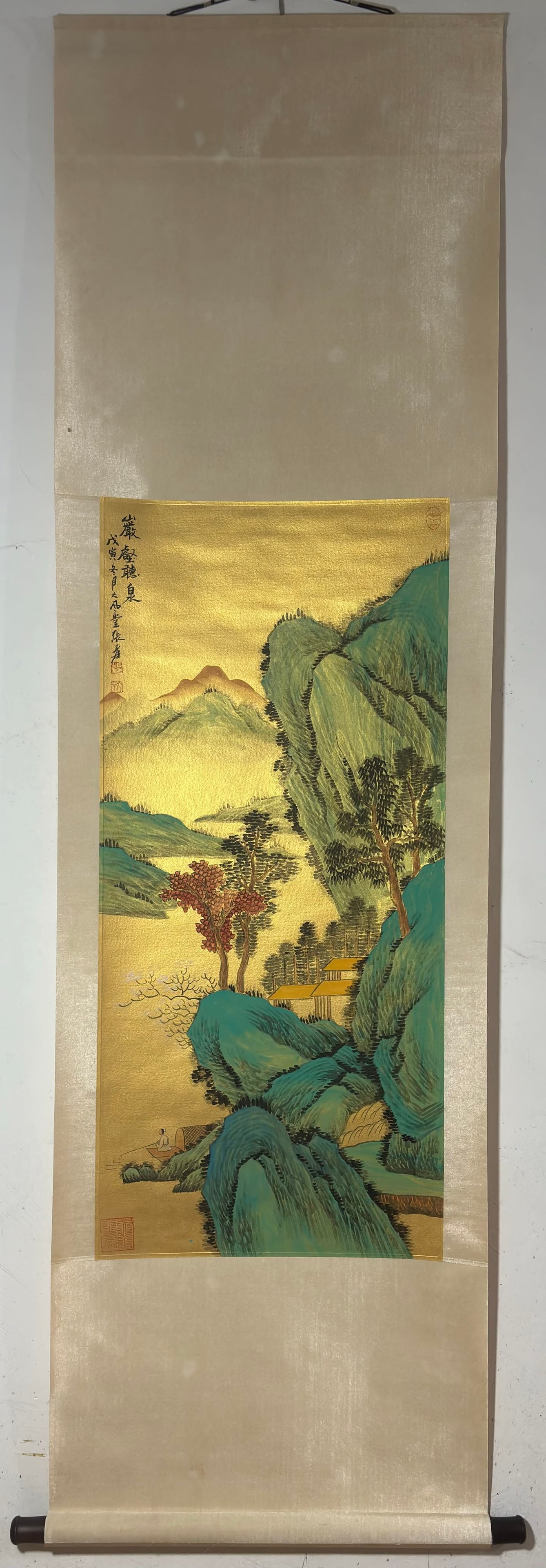 A Chinese Vertical Scroll Ink Painting of Landscape and Figure on Paper,Zhang Daqian (1 of 9)