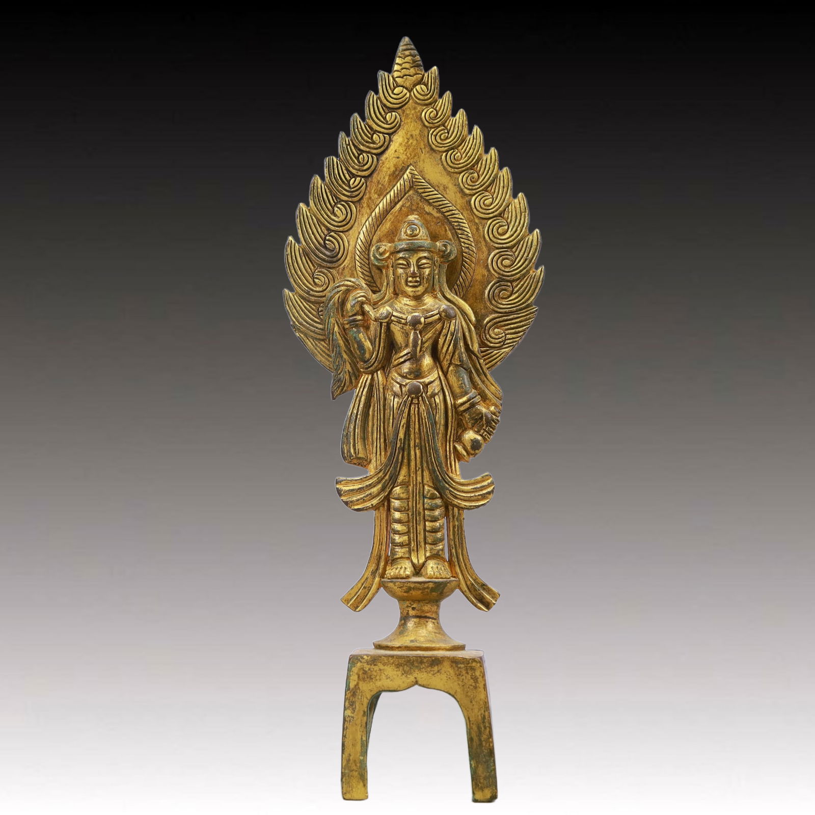 A Solemn Gilt Bronze Statue of Bodhisattva (1 of 9)