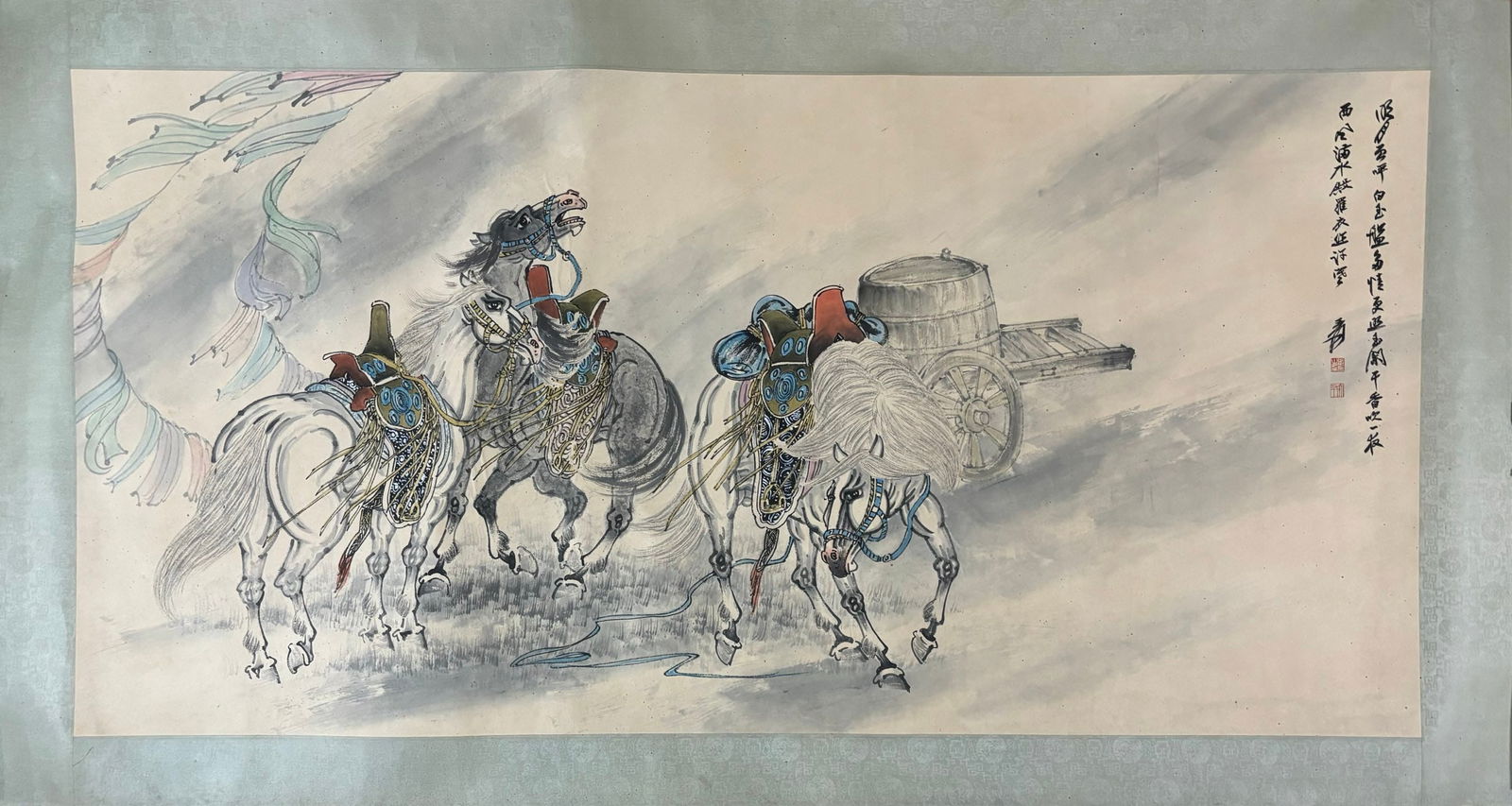 A Chinese Ink Painting of Horse on Paper,Zhang Daqian (1 of 6)
