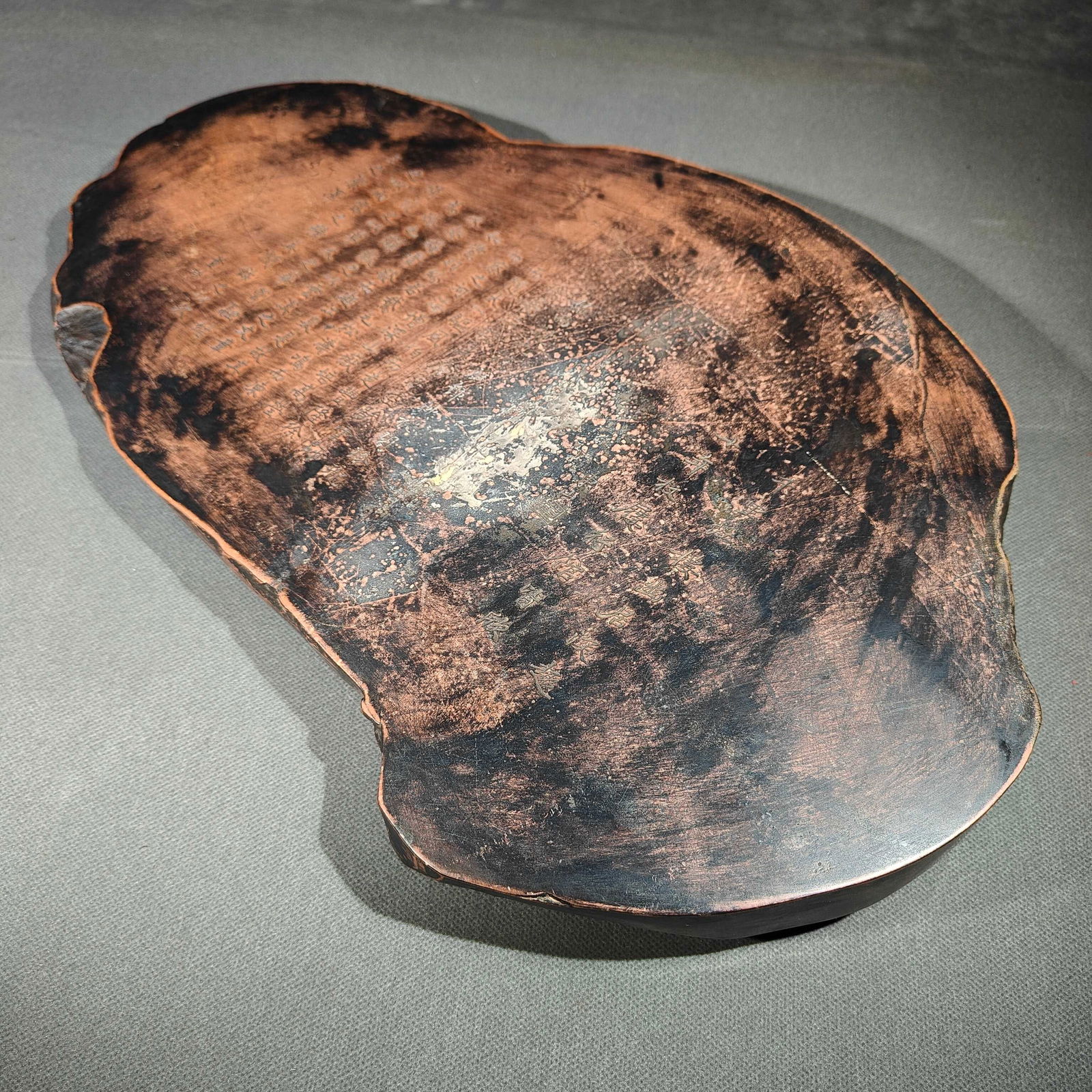 A Huge Rooster Pattern Inkstone,With Poem - 8