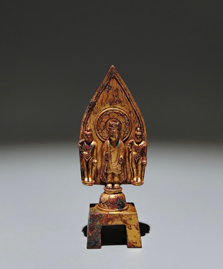 A Solemn Gilt Bronze Buddha Statue,With Inscription (1 of 9)