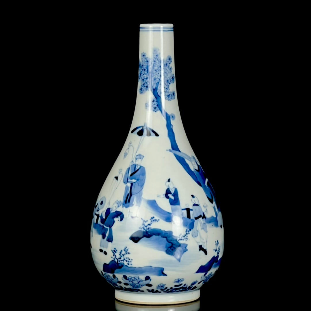 An Exquisite Blue and White Character and Story Pattern Vase (1 of 9)