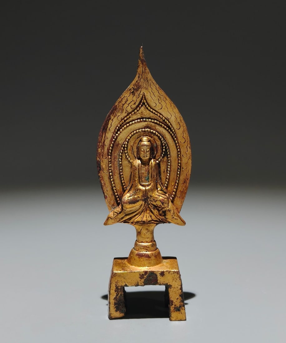 A Solemn Gilt Bronze Buddha Statue (1 of 9)
