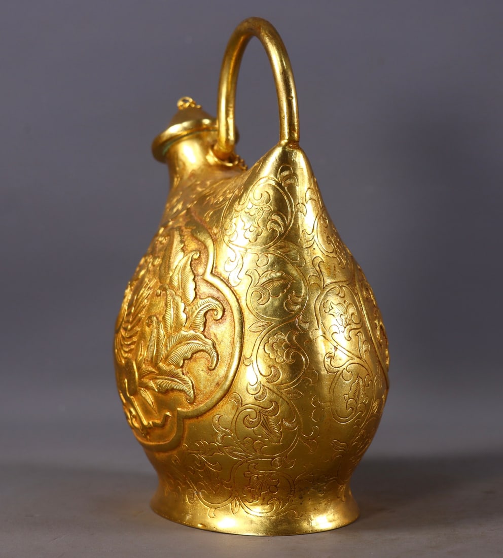An Exquisite Gilt Bronze Phoenix Pattern Pot - 6