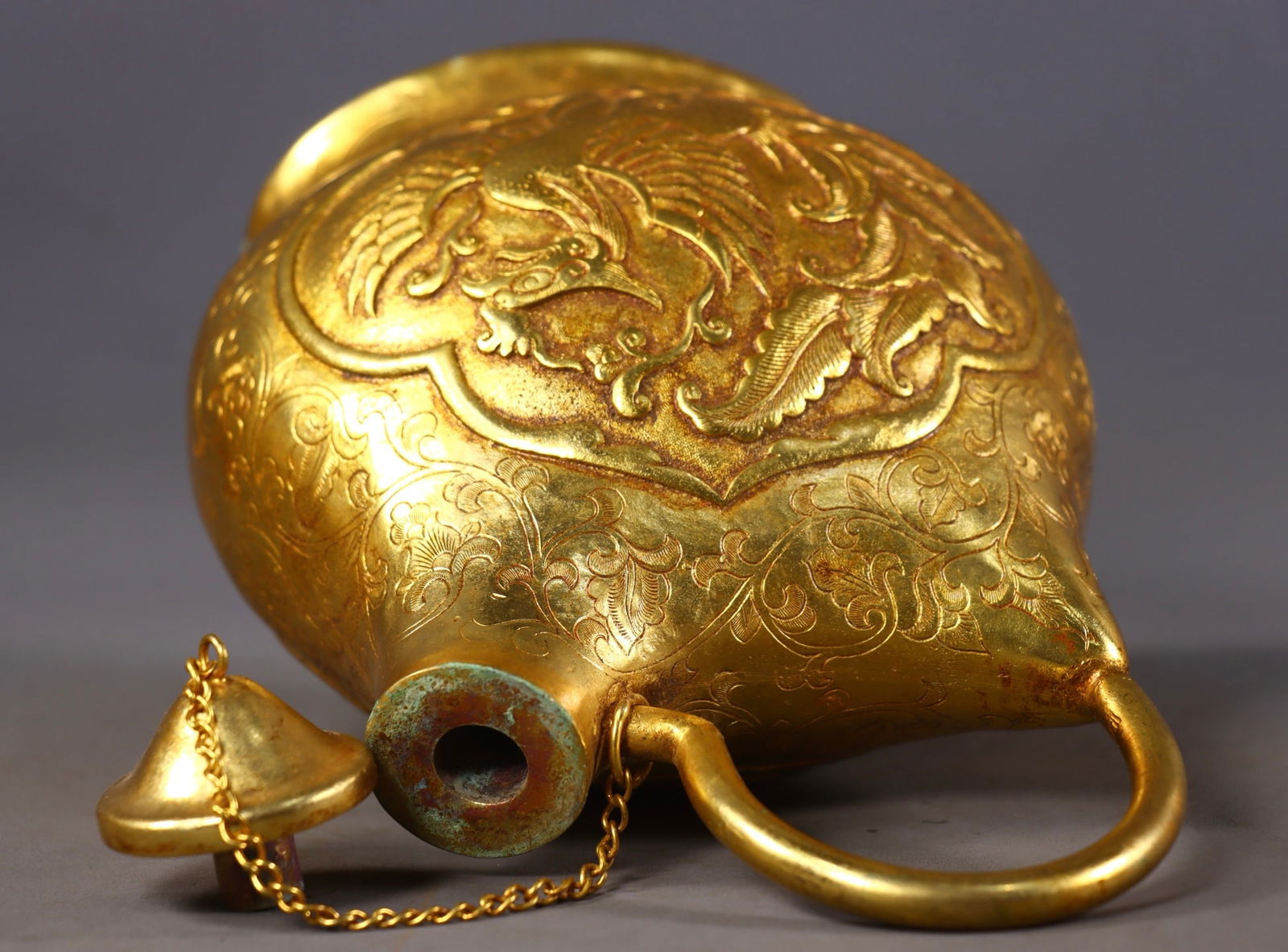 An Exquisite Gilt Bronze Phoenix Pattern Pot - 7