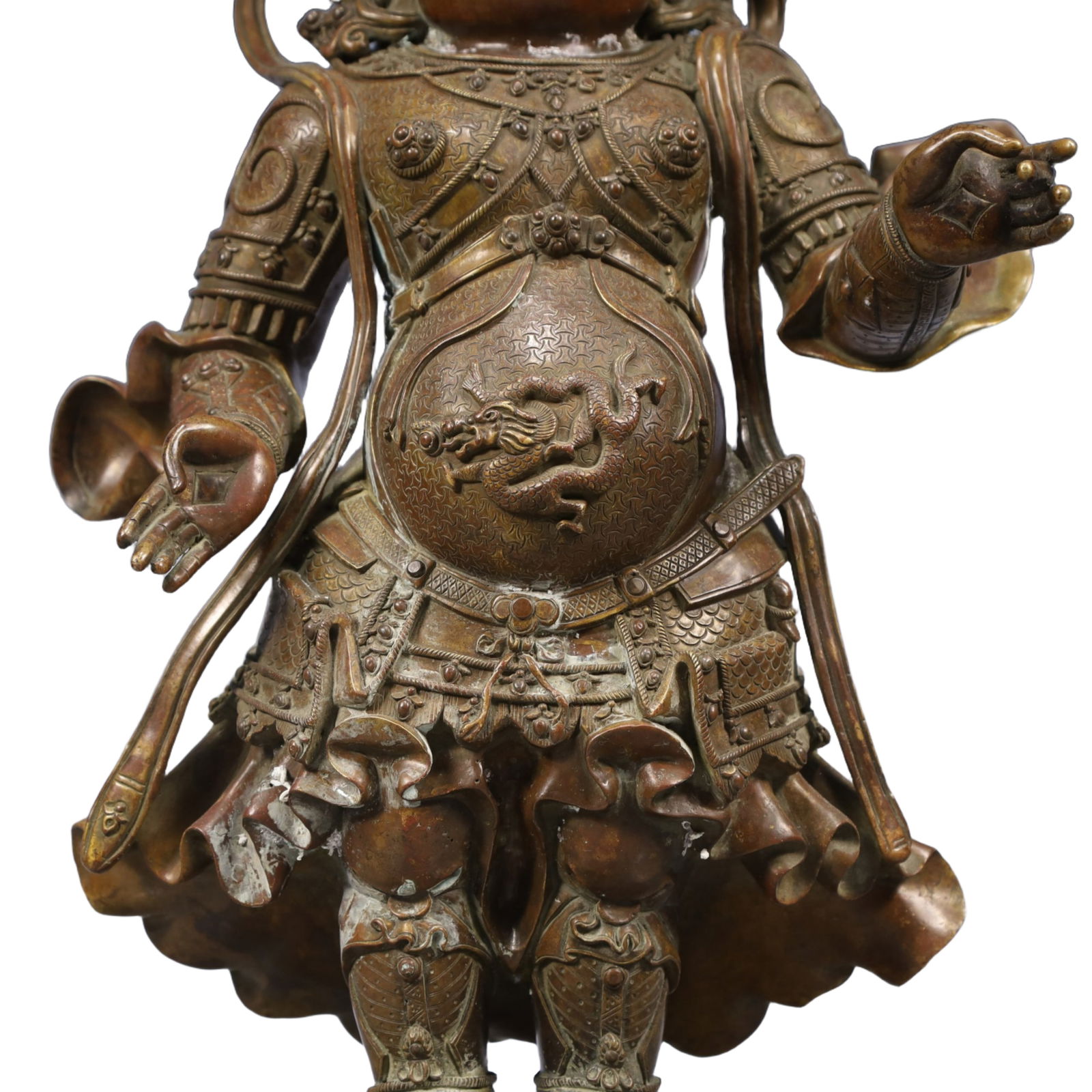 A Solemn Gilt Bronze Statue of Guan Gong - 3