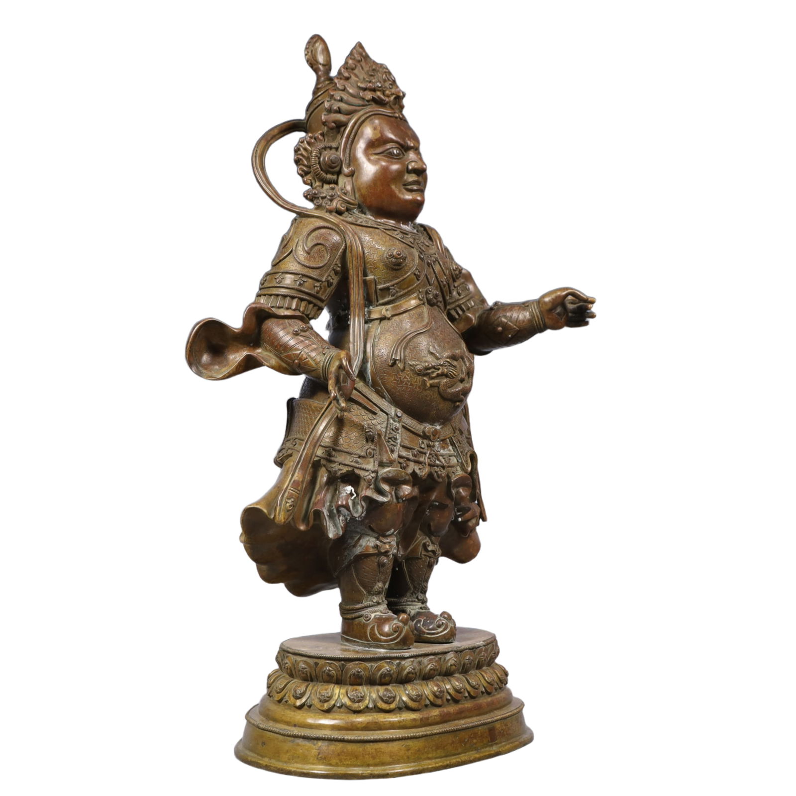A Solemn Gilt Bronze Statue of Guan Gong - 7