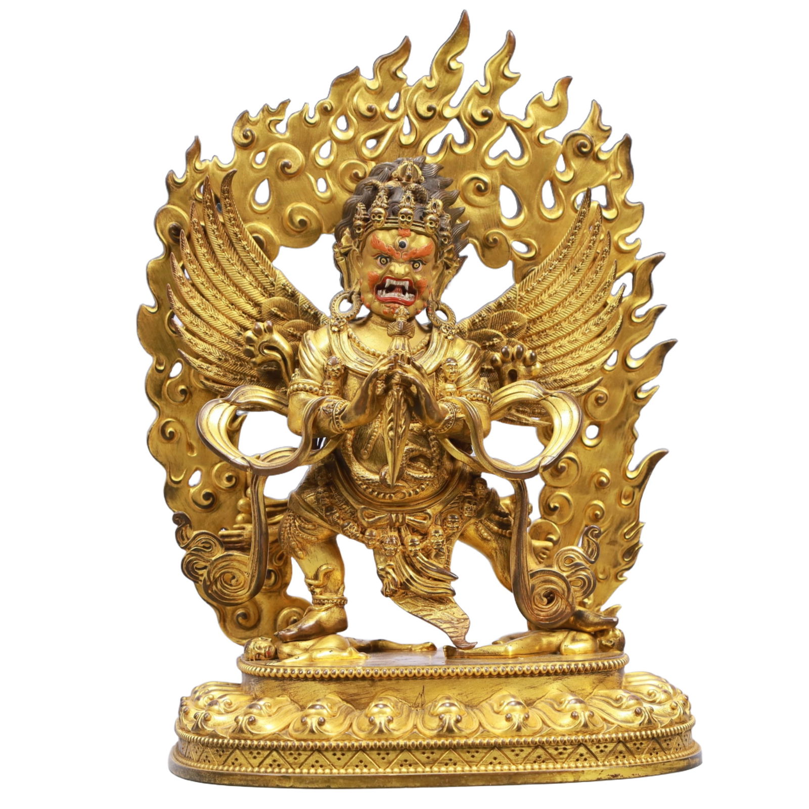A Solemn Gilt Bronze Statue of Vajra: A Solemn Gilt Bronze Statue of Vajra ,Ming Dynasty, China,Size:6.9inx3.9inx9.8in Weight:2300g 铜鎏金金刚像,中国明代